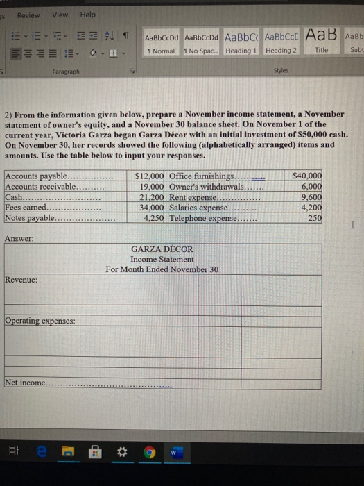  Review View Help E 21 d 1 Normal 1 No Spac...