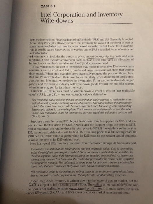  CASE 3.1 Intel Corporation and Inventory Write-downs Both the International Financial