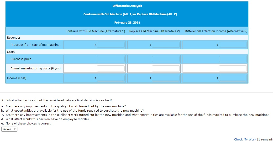 Flint Tooling Company is considering replacing a machine that has been used