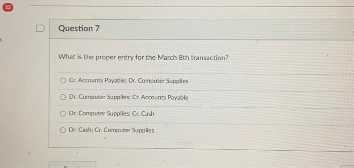 credit with terms of n/30, FOB destination, invoice dated March 8 .