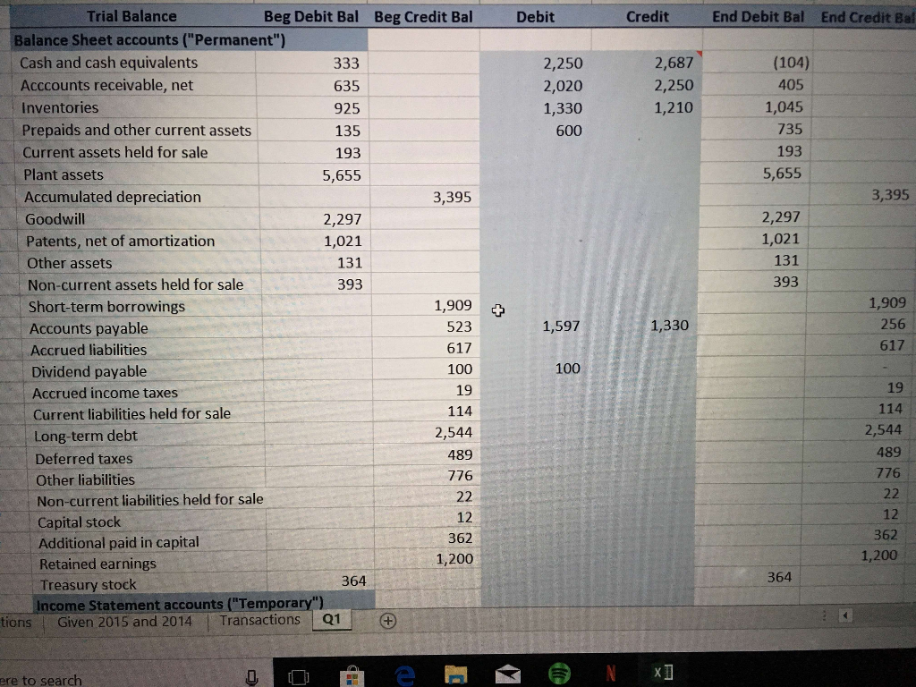  ***I really just need help with the income statement, statement of