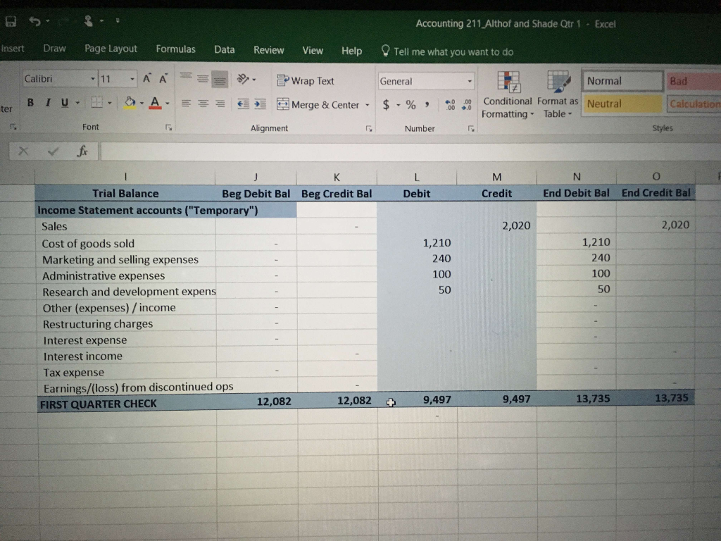 changes in retained earnings, and the balance sheet*** Make sure that your