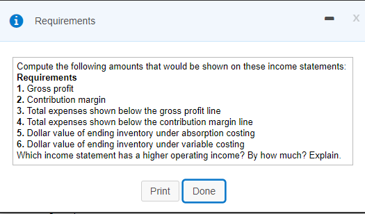 manufacturing overhead 32,000 Fixed manufacturing overhead 70,000 11,000 Variable selling and administrative