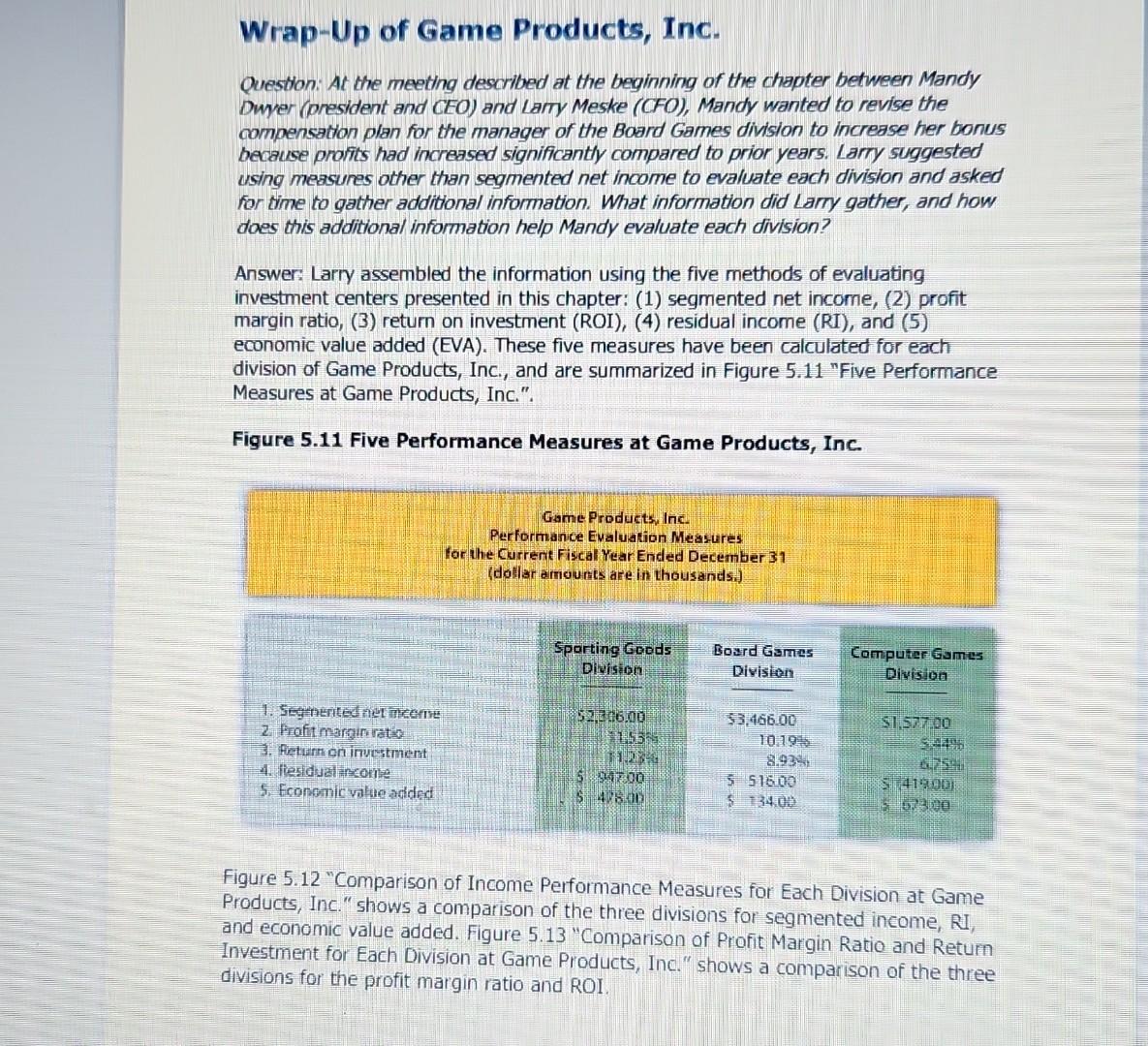 Read below and identify which measures you would recommend to the CEO