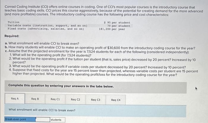  Q2 Required A Required B Required C1 Required C2 Required C3