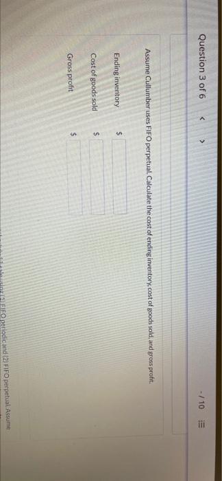 units at a cost of $3.10 each. During the month the following