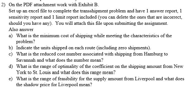 2) On the PDF attachment work with Exhibit B. Set up