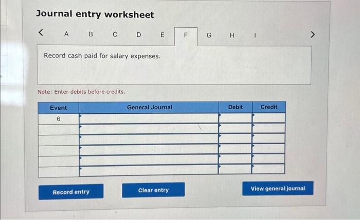 before credits. Journal entry worksheet Record operating expenses incurred on account. Note: