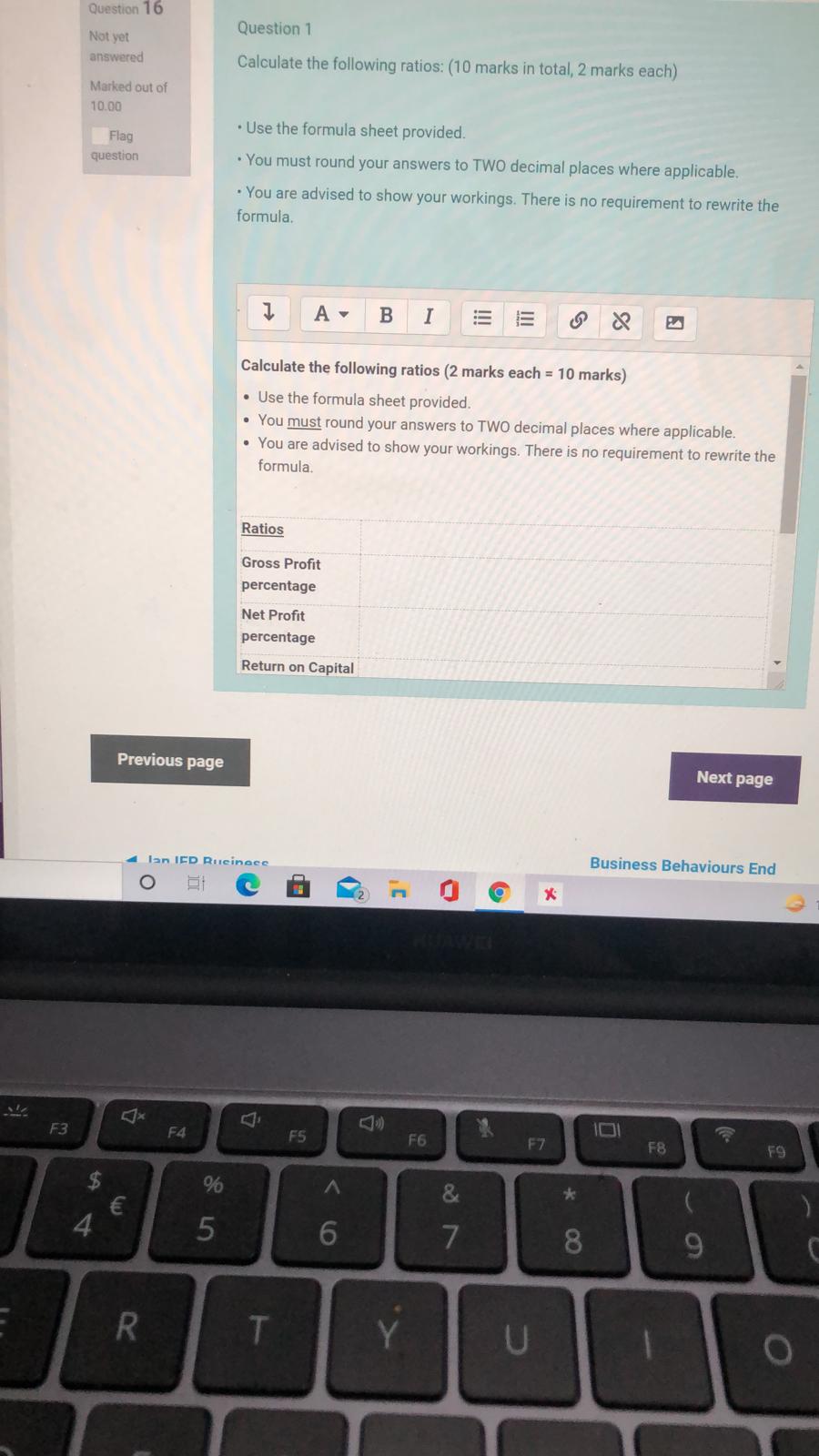 to TWO decimal places where applicable. You are advised to show your