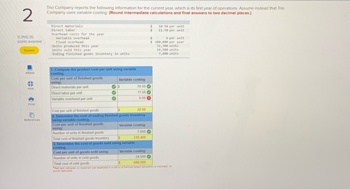 I do not understand how the variable overhead per unit is not