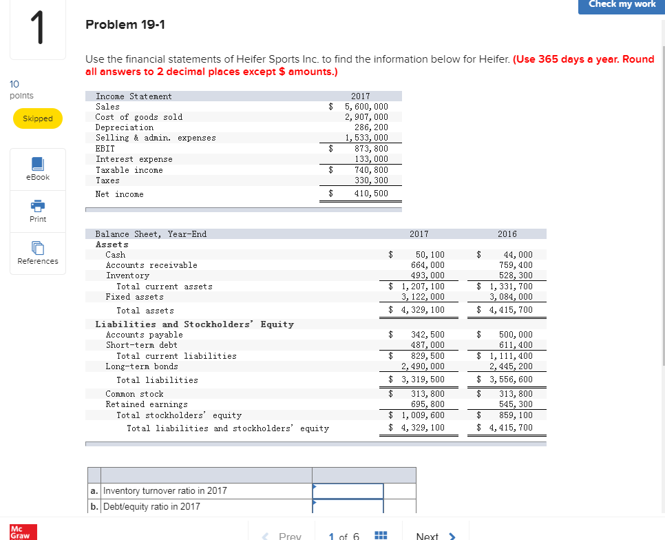 Fill the form Check my work 1 Problem 19-1 Use the