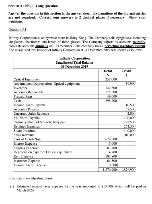  Section A (25%) - Long Question Answer the question in this
