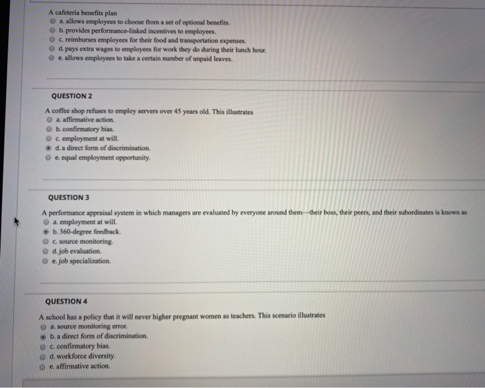 choose from a set of optional benefits. b. provides performance-linked incentives to