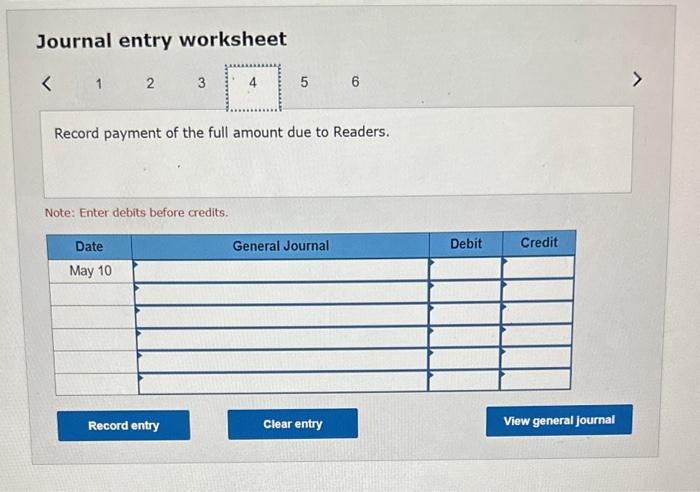freight costs of $140 on books purchased from Readers. May 5 Returns