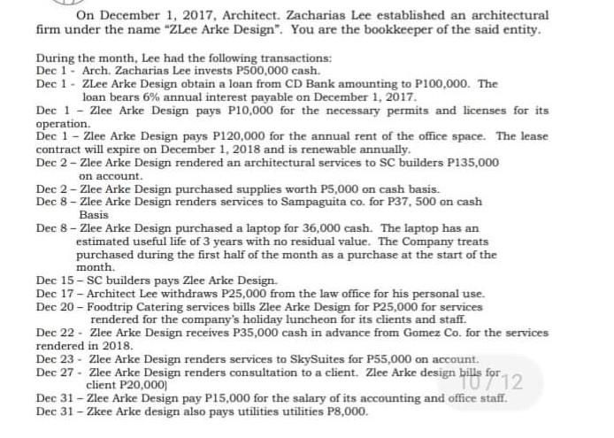 prepare the following: Five column worksheet, Income statement and Statement of