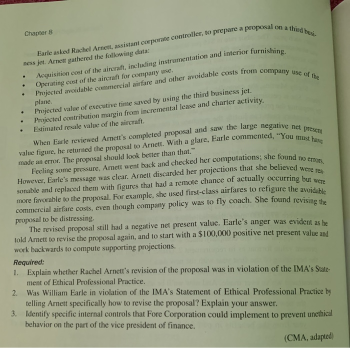 8-31 ETHICS AND THE MANAGER The Fore Corporation is an i Corporation