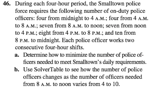 Please use the same format in Excel and answer using Solver