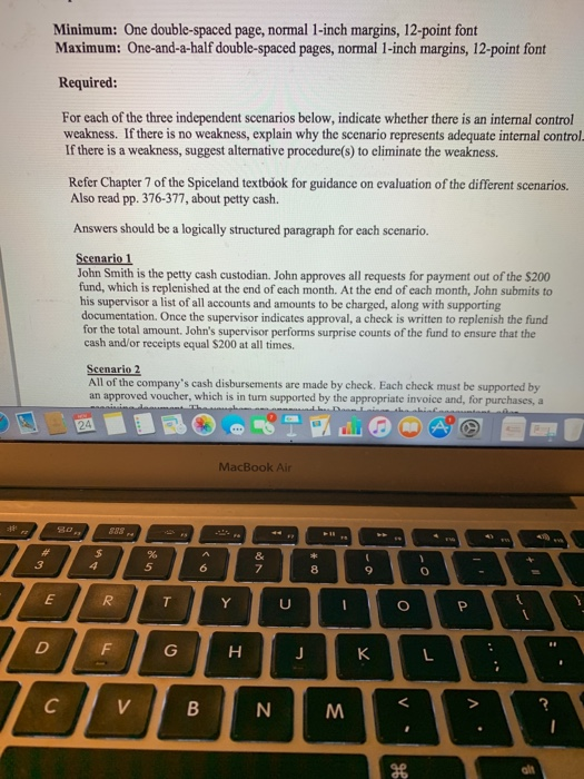  Minimum: One double-spaced page, normal 1-inch margins, 12-point font Maximum: One-and-a-half