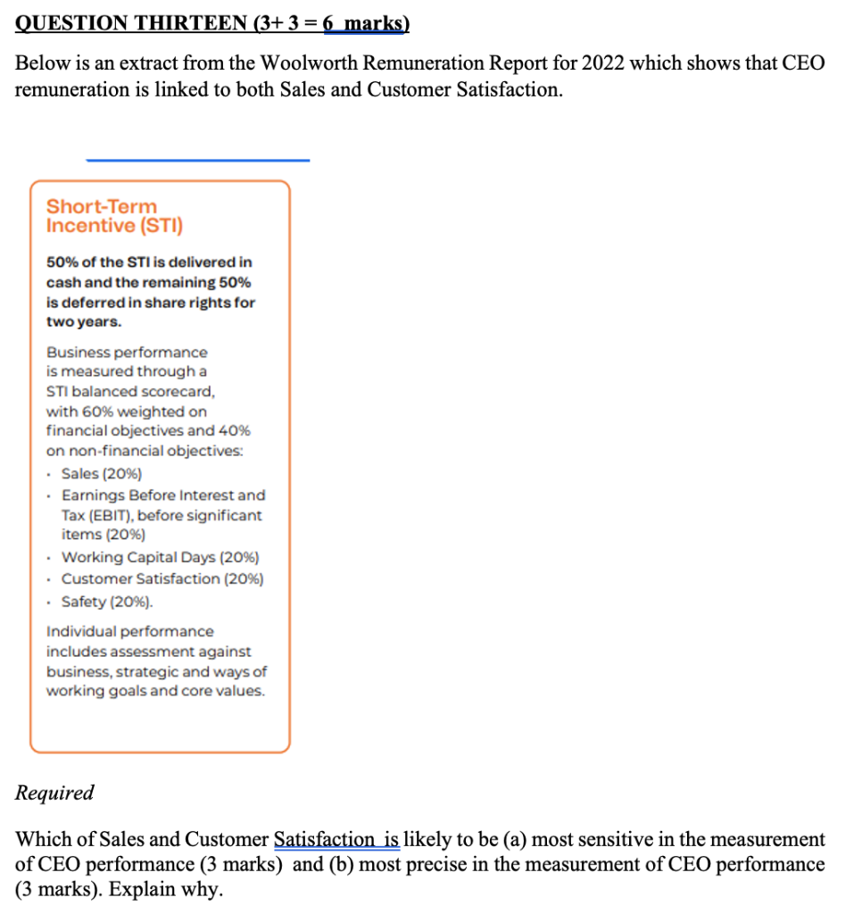 QUESTION THIRTEEN (3+3=6 marks ) Below is an extract from the