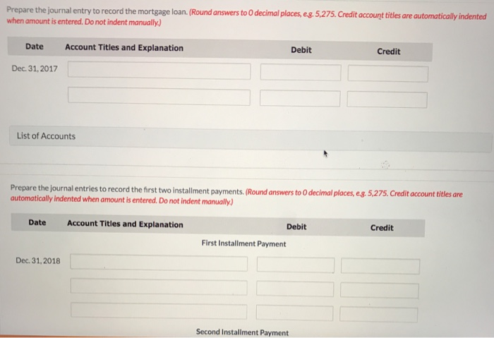 000 5% mortgage note payable to finance the construction of a building