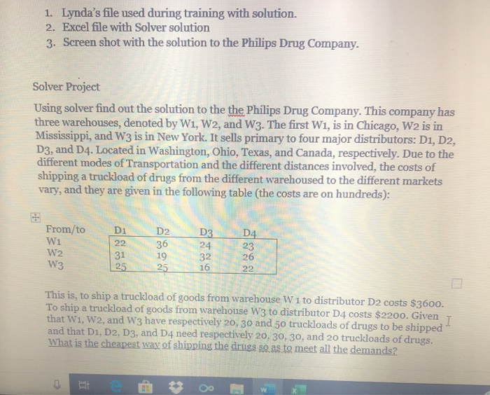  1. Lynda's file used during training with solution. 2. Excel file