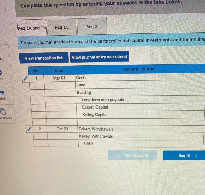 and Kelley formed a partnership. Eckert contributed $77,000 cash, and Keley contributed