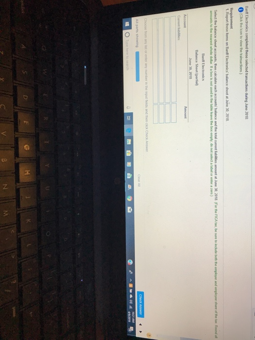  Banft Electronics completed these selected transactions during June 2018 2018 Select