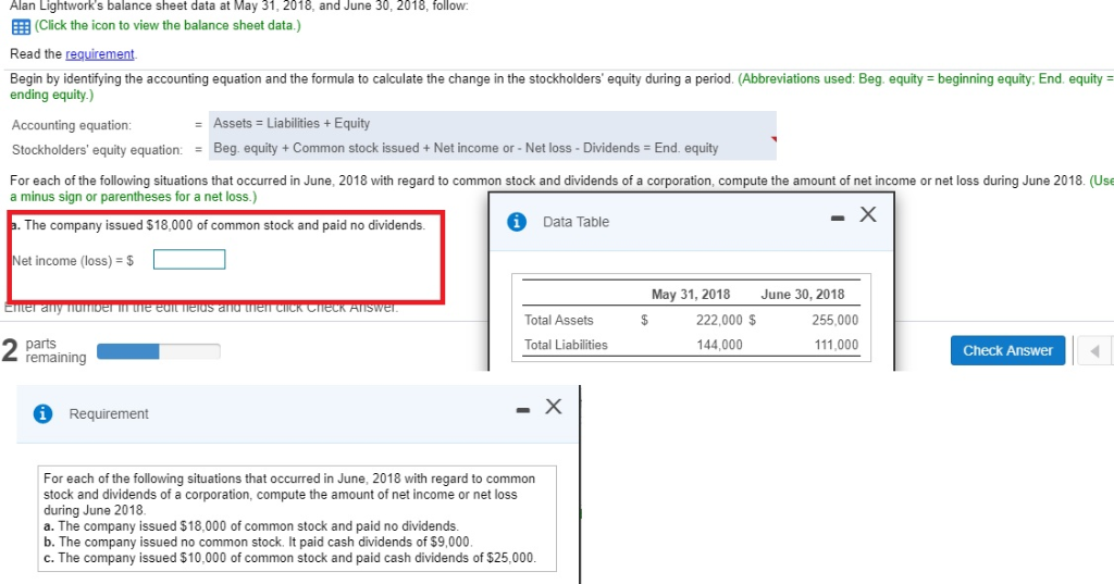 Please show work Thank you Alan Lightwork's balance sheet data at May