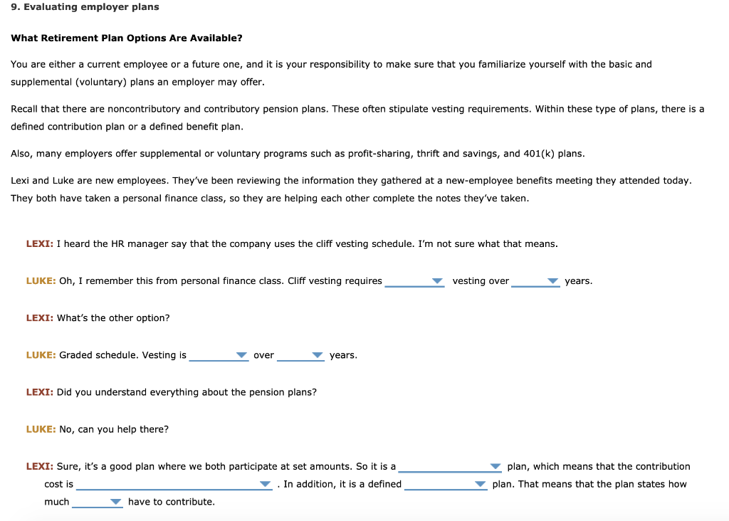 DROP DOWN OPTIONS!! 1a. (gradual / full) 1b. (three / six) 2a
