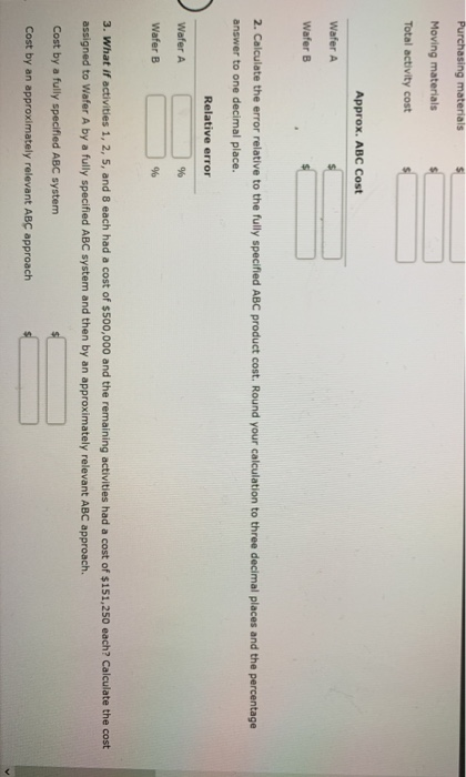 Expected Consumption Ratios Activity Driver Wafer A Wafer B Inserting and sorting