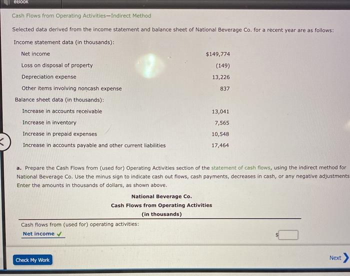 cash flows from operating activities - indirect method eBook Cash Flows from