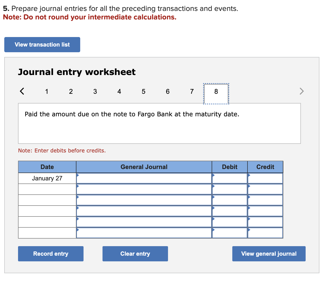 on credit from Locust, terms n/30. Note: Enter debits before credits. 5.