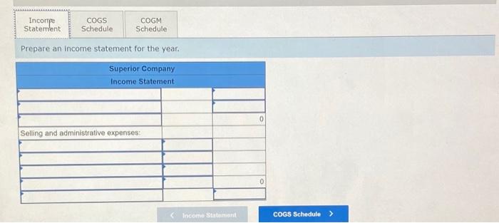 UPVOTE. Prepare a schedule of cost of goods sold. Prepare a schedule