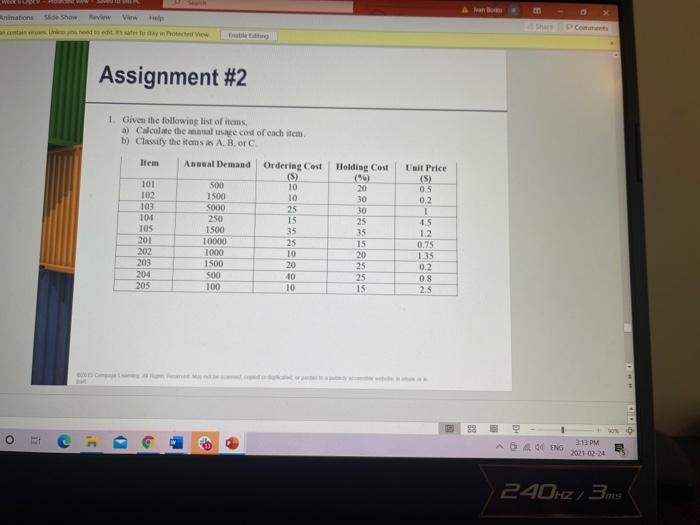  WER an Animations Show View help det interview Assignment #2 1.
