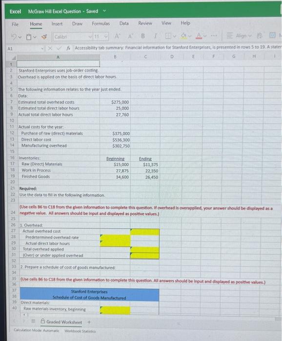  please input as excel functions, thanks Required: Use the data to