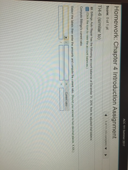  TI 46 Accounting math question.Please answer in format shown. ACC 111