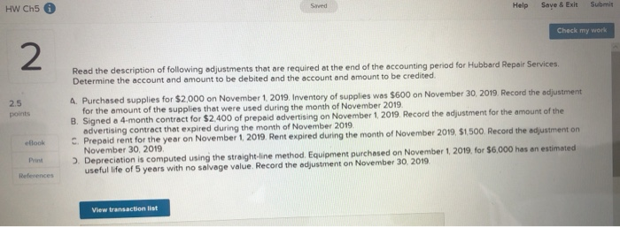  Submit Save & Exit Help Saved HW Ch5 G Check my