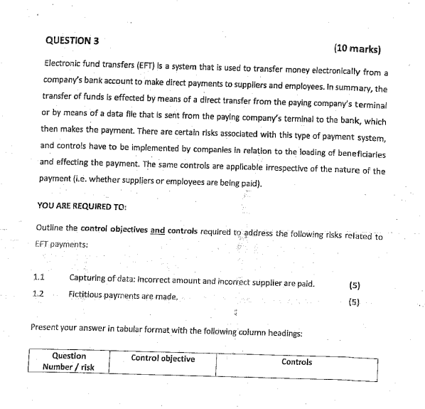  Electronic fund transfers (EFT) is a system that is used to