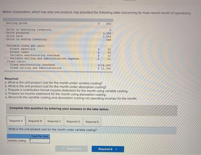 I need help with these problems please. Thank you. Maher Corporation, which