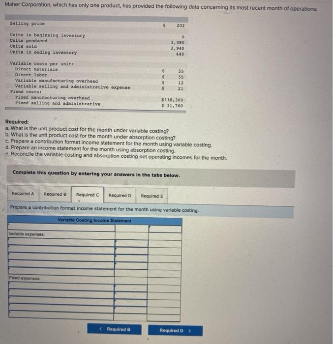 recent month of operations: 202 3,380 2,940 440 Selling price Units in