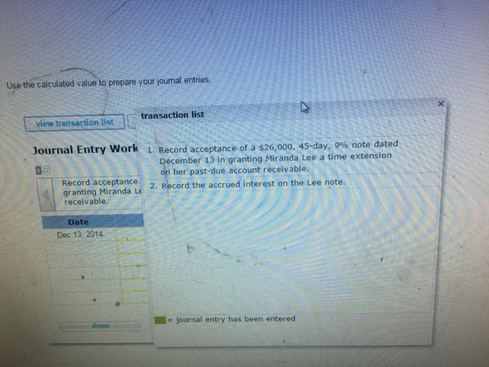 selected transactions Danica Company for 2014 Dec 13 a 45-day 9% note