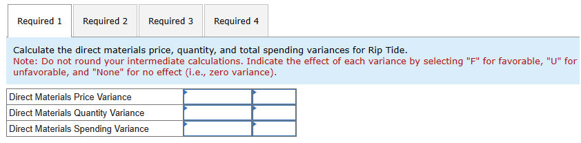 Rip Tide. Note: Do not round your intermediate calculations. Indicate the effect