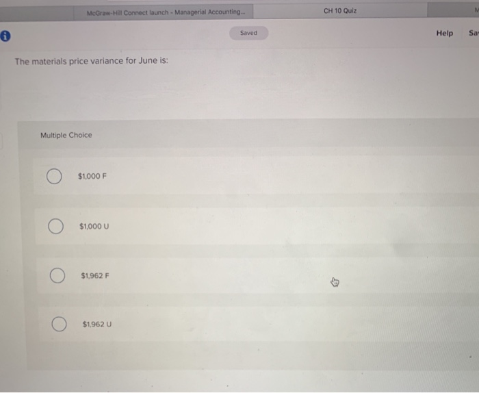 the following standard costs: Standard Standard Quantity or Standard Price or Cost