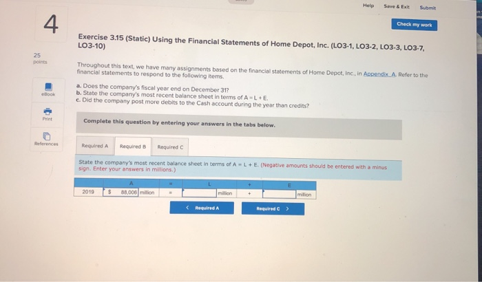  Help Save & Exit Submit 4 Check my work Exercise 3.15