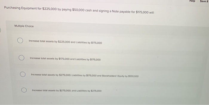 are Multiple Choice Realized Recognized Incurred Help Save & Purchasing Equipment for