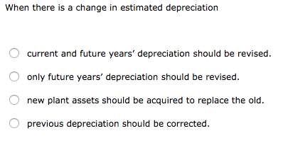 When there is a change in estimated depreciation current and future