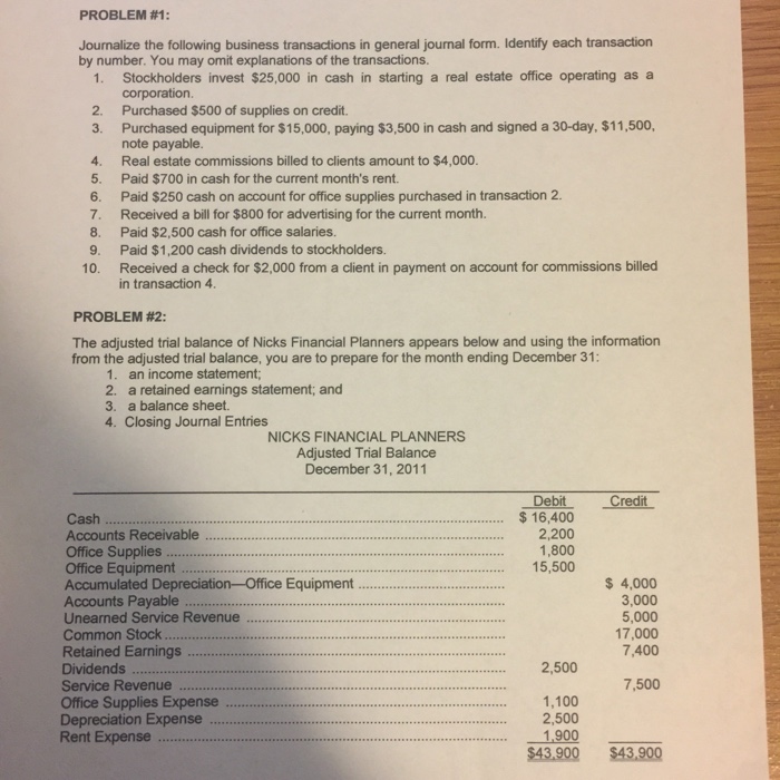  Please show step by step problem 1 and 2. PROBLEM #1: