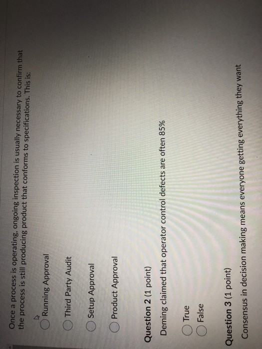3. question option is True and false Once a process is operating,