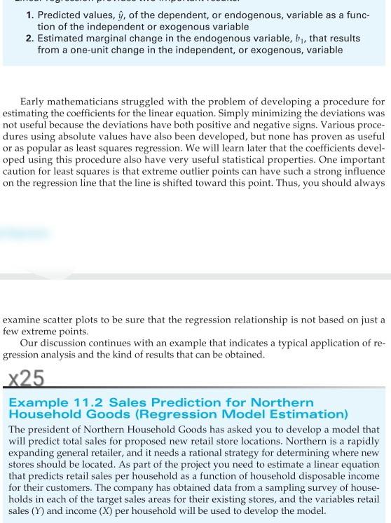1. Predicted values, , of the dependent, or endogenous, variable as