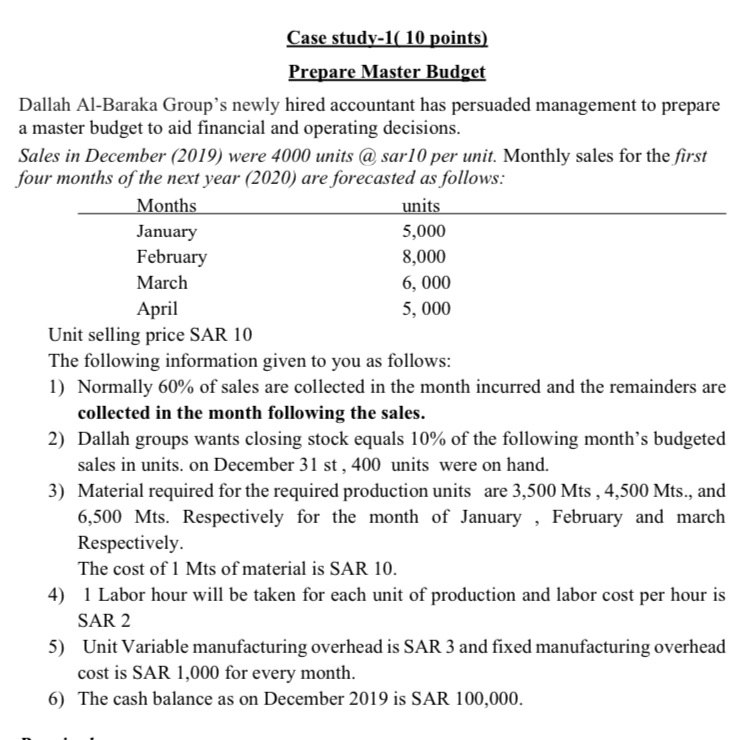  Required: Using the data given above, prepare the following detailed schedules